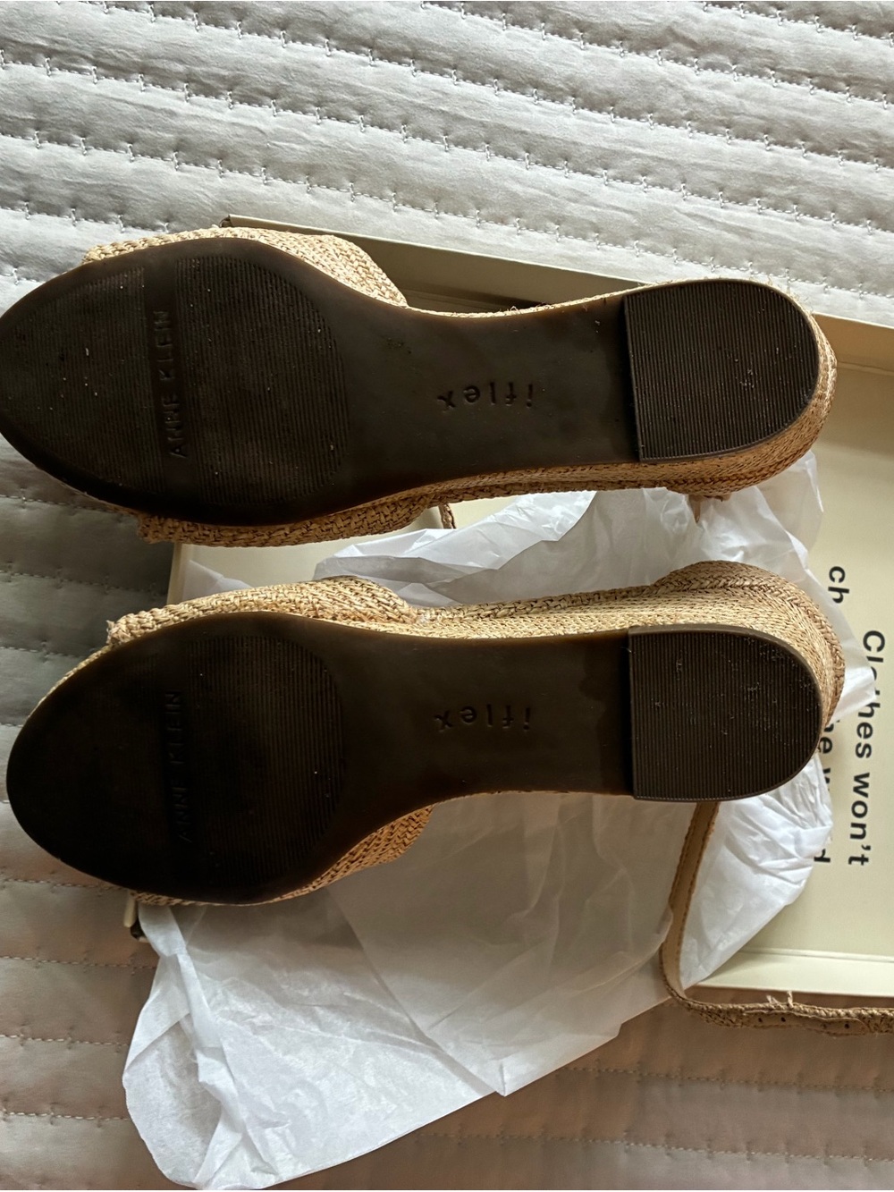 Anne Klein Braided Open-Toe Ankle-Strap Sandals in Natural Tan - Picture 3 of 3